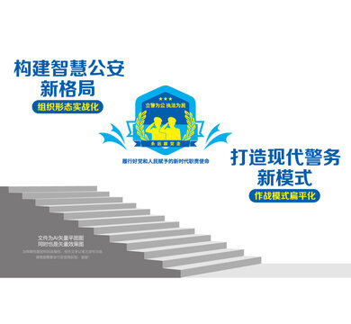 现代警务智慧公安楼梯墙