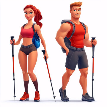3d男女卡通形象