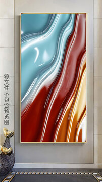 现代高端奢华抽象大理石玄关画
