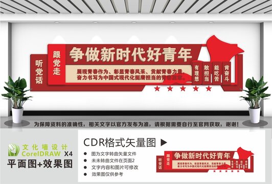 争做新时代好青年文化墙