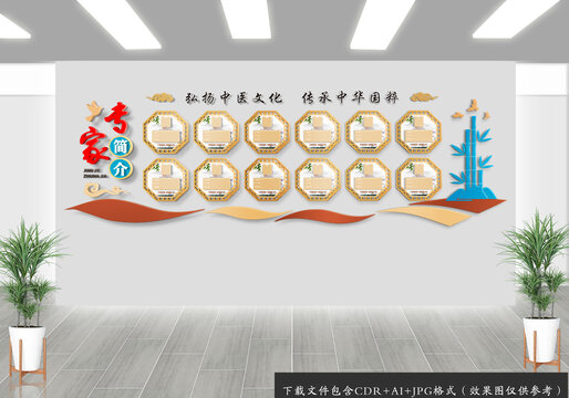 中医院专家简介介绍文化墙