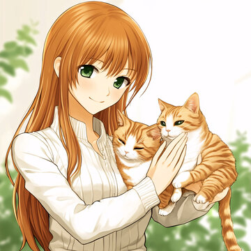 橘猫和少女