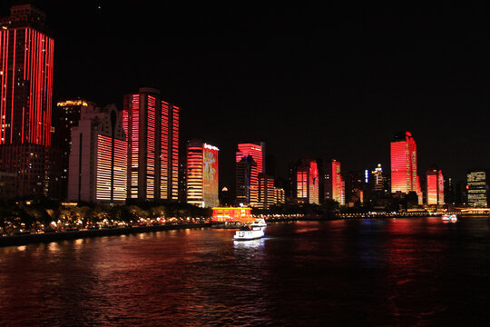 广州沿江路珠江夜景