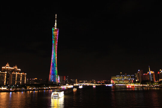 广州海心桥夜景