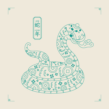 矢量蛇线稿