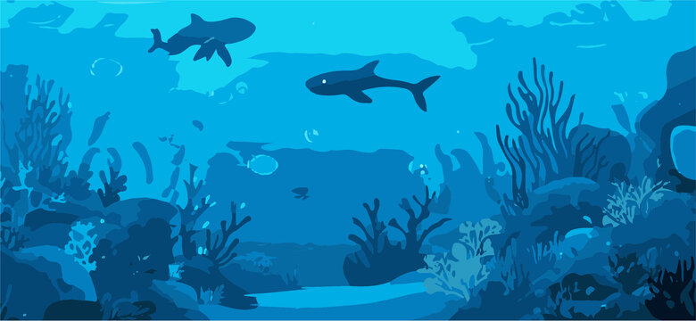 海洋海底矢量图