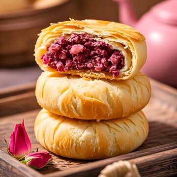 玫瑰鲜花饼场景图