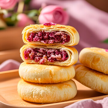玫瑰鲜花饼粉玫瑰场景图