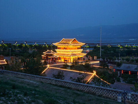 运城池神庙歌薰楼夜景