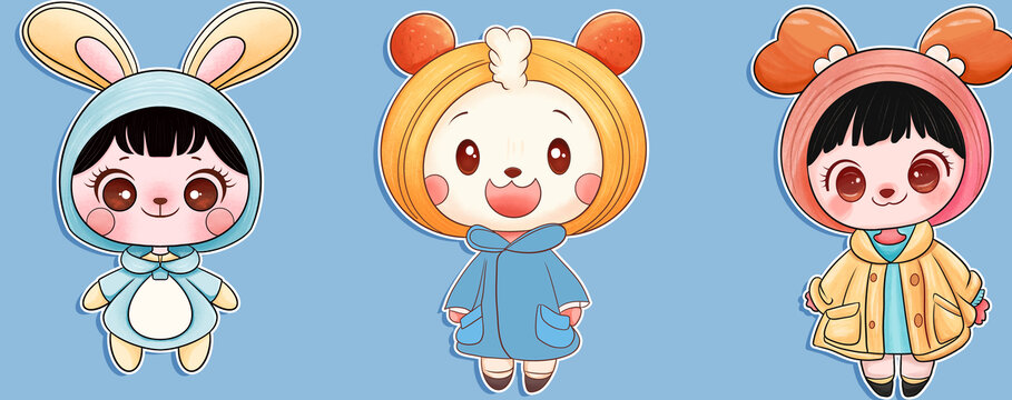 卡通狐狸儿童文创冰箱贴