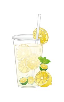 矢量柠檬水插画