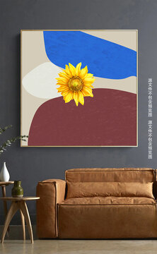 现代简约抽象花朵轻奢重彩装饰画