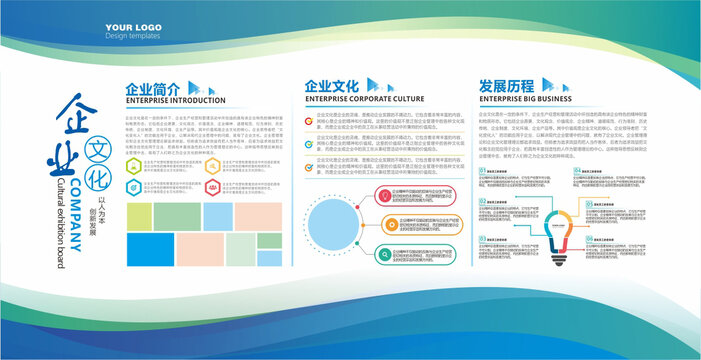 企业公司简介文化墙展板宣传栏