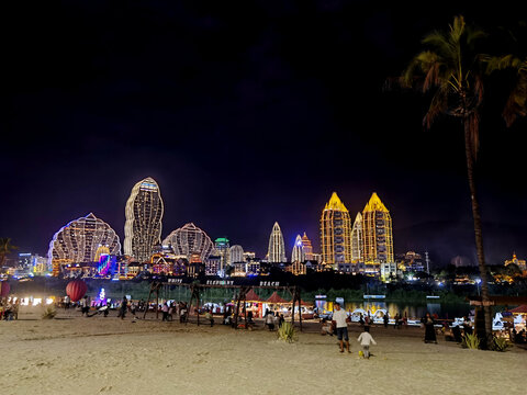 沙滩夜景
