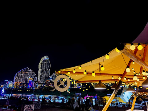 沙滩夜景