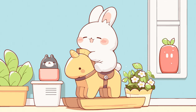 骑木马兔兔