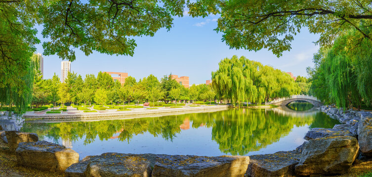 高校湖景