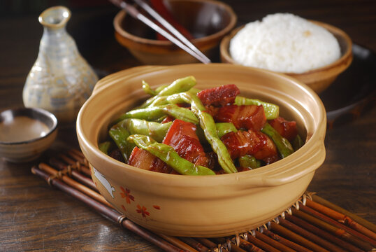 红烧肉炖豆角