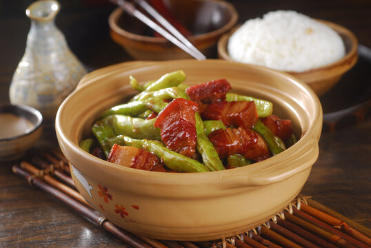 红烧肉炖豆角
