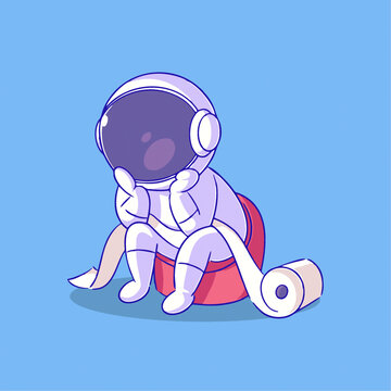 可爱宇航员手纸Q版儿童插画