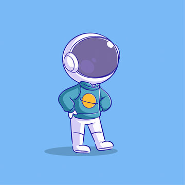 可爱宇航员卫衣Q版儿童插画
