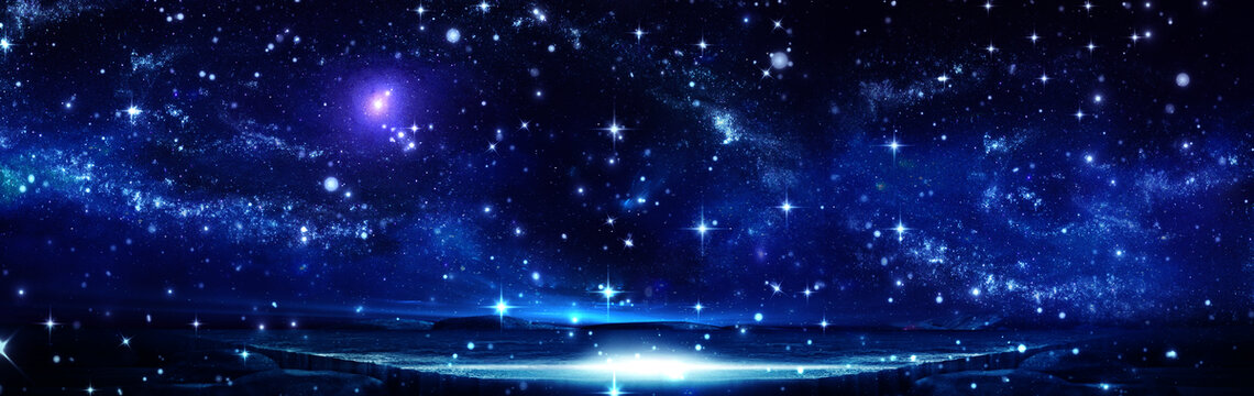 星空软膜蓝色星空背景