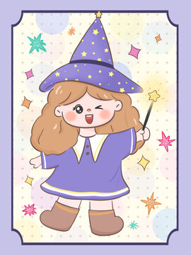 卡通魔法少女人物女孩图案