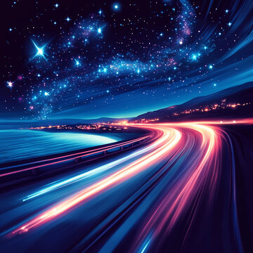 科技线条空间道路