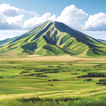 绿色丘陵自然风景