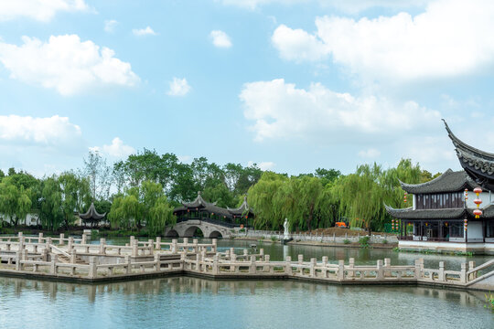 千年古镇浙江嘉兴西塘古镇风光