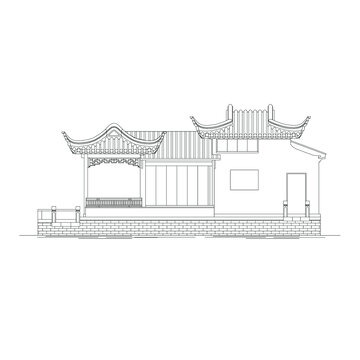 旱船立面线稿图