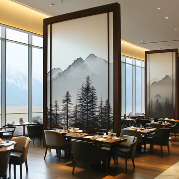酒店餐厅山水画