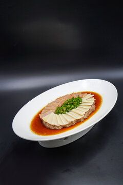 肉酱板香蒸春笋