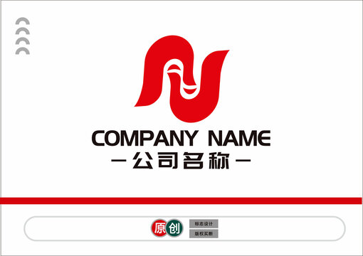 N字母笑脸标志