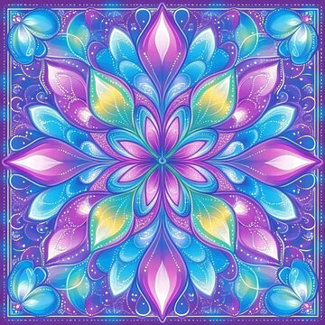 紫蓝色曼陀罗花纹