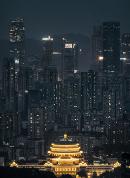 重庆大礼堂夜幕