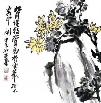 写意菊花装饰画