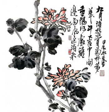 写意菊花装饰画