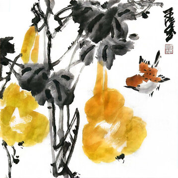 写意葫芦装饰画