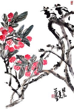 写意荔枝装饰画