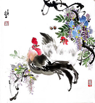 紫藤写意装饰画