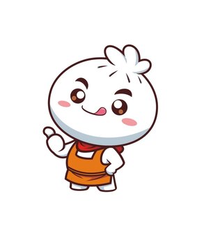 卡通可爱小包子形象矢量图