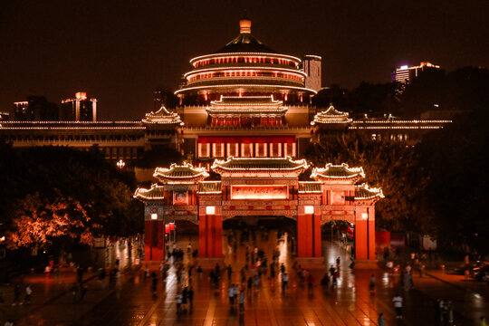 重庆市人民大礼堂夜景