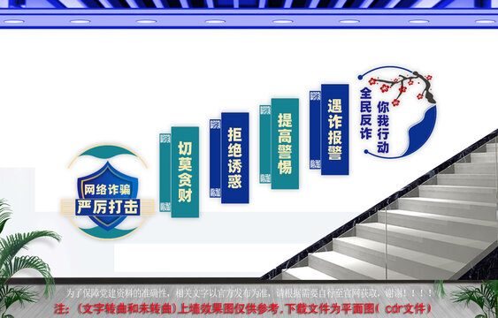 全民反诈楼梯文化墙
