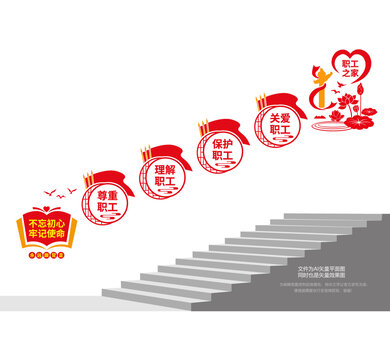 职工之家楼梯文化墙