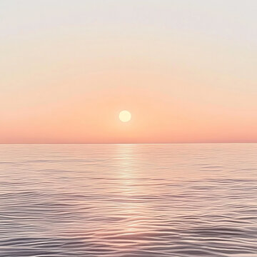 太阳落山海平面海洋