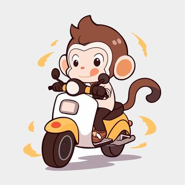 骑电动车的猴子