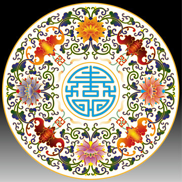 福寿缠枝莲纹
