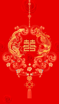 手绘龙凤