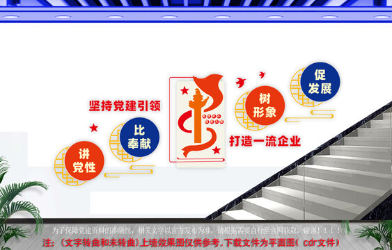 企业党建楼梯文化墙